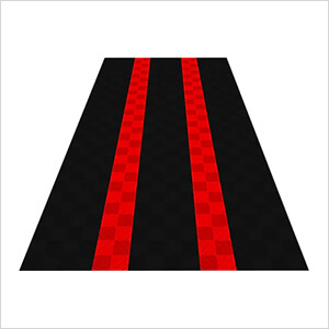Ribtrax Pro One Car Garage Floor Tile Mat (Jet Black / Racing Red)