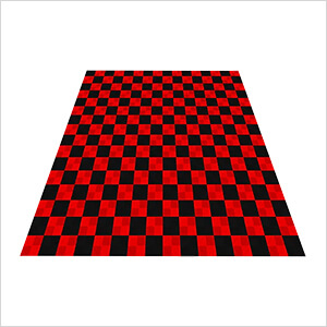 Ribtrax Pro Two Car Garage Floor Tile Mat (Jet Black / Racing Red)