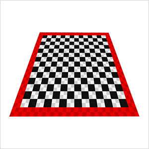 Ribtrax Pro Two Car Garage Floor Tile Mat (Jet Black / Arctic White / Racing Red)