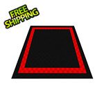Swisstrax Ribtrax Pro Two Car Garage Floor Tile Mat (Jet Black / Racing Red)