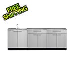 NewAge Outdoor Kitchens Stainless Steel 4-Piece Outdoor Kitchen Set with Countertops and Covers