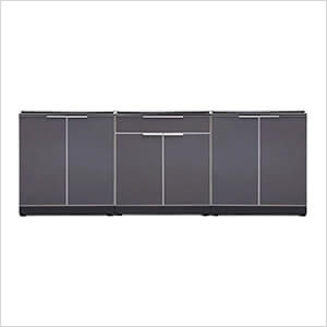 Aluminum Slate 3-Piece Outdoor Kitchen Set (No Countertop)