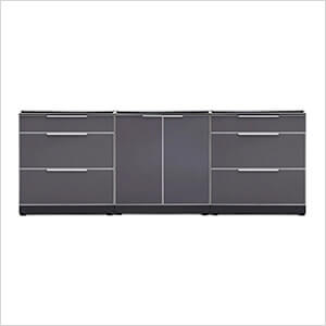 Aluminum Slate 3-Piece Outdoor Kitchen Set (No Countertop)