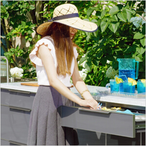 Aluminum Slate 3-Piece Outdoor Kitchen Set (No Countertop)