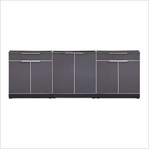 Aluminum Slate 3-Piece Outdoor Kitchen Set (No Countertop)