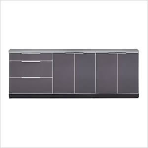 Aluminum Slate 4-Piece Outdoor Kitchen Set with Countertops