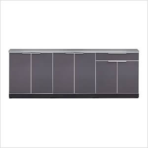 Aluminum Slate 4-Piece Outdoor Kitchen Set with Countertops