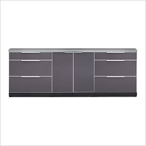 Aluminum Slate 4-Piece Outdoor Kitchen Set with Countertops and Covers