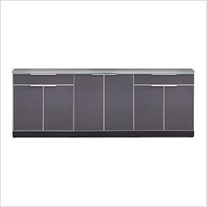 Aluminum Slate 4-Piece Outdoor Kitchen Set with Countertops and Covers