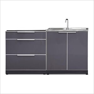 Aluminum Slate 2-Piece Outdoor Kitchen Set (No Countertop)