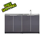 NewAge Outdoor Kitchens Aluminum Slate 3-Piece Outdoor Kitchen Set with Countertops and Covers
