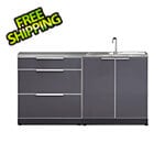 NewAge Outdoor Kitchens Aluminum Slate 3-Piece Outdoor Kitchen Set with Countertops and Covers