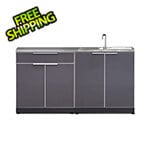 NewAge Outdoor Kitchens Aluminum Slate 3-Piece Outdoor Kitchen Set with Countertops and Covers