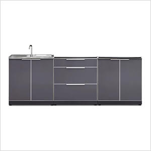 Aluminum Slate 3-Piece Outdoor Kitchen Set (No Countertop)