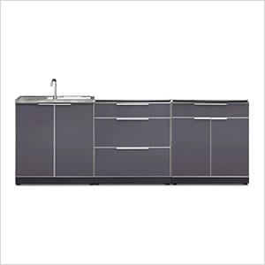 Aluminum Slate 3-Piece Outdoor Kitchen Set (No Countertop)