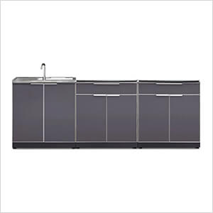 Aluminum Slate 3-Piece Outdoor Kitchen Set (No Countertop)