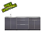 NewAge Outdoor Kitchens Aluminum Slate 4-Piece Outdoor Kitchen Set with Countertops