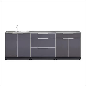 Aluminum Slate 4-Piece Outdoor Kitchen Set with Countertops