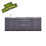 NewAge Outdoor Kitchens Aluminum Slate 4-Piece Outdoor Kitchen Set with Countertops and Covers