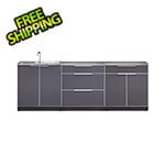 NewAge Outdoor Kitchens Aluminum Slate 4-Piece Outdoor Kitchen Set with Countertops and Covers