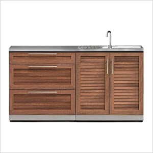 Grove 3-Piece Outdoor Kitchen Set with Countertops and Covers