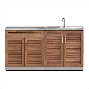 Grove 3-Piece Outdoor Kitchen Set with Countertops and Covers