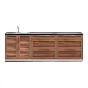 Grove 4-Piece Outdoor Kitchen Set with Countertops and Covers