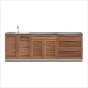 Grove 4-Piece Outdoor Kitchen Set with Countertops and Covers