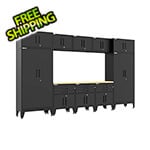 Armadillo Tough Black 11-Piece Garage Cabinet Set with Levelers
