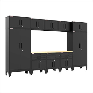 Black 11-Piece Garage Cabinet Set with Levelers