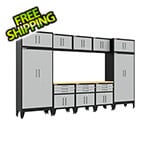 Armadillo Tough Grey 11-Piece Garage Cabinet Set with Levelers