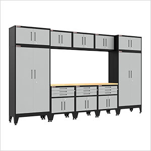 Grey 11-Piece Garage Cabinet Set with Levelers