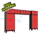 Armadillo Tough Red 7-Piece Garage Cabinet Set with Levelers