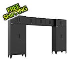 Armadillo Tough Black 7-Piece Garage Cabinet Set with Levelers