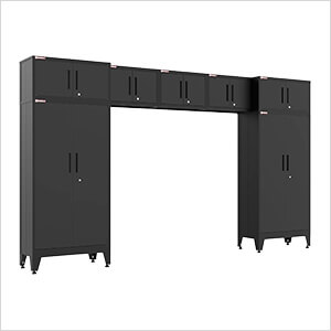 Black 7-Piece Garage Cabinet Set with Levelers