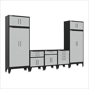 Grey 7-Piece Garage Cabinet System with Levelers
