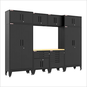 Black 9-Piece Garage Cabinet Set with Levelers