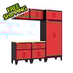 Armadillo Tough Red 7-Piece Garage Cabinet Set with Levelers