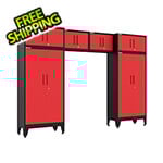 Armadillo Tough Red 6-Piece Garage Cabinet Set with Levelers
