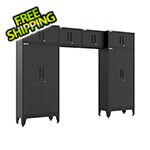 Armadillo Tough Black 6-Piece Garage Cabinet Set with Levelers