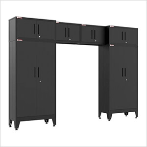 Black 6-Piece Garage Cabinet Set with Levelers