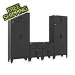 Armadillo Tough Black 6-Piece Garage Cabinet System with Levelers