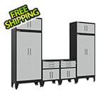 Armadillo Tough Grey 6-Piece Garage Cabinet System with Levelers