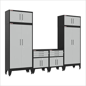 Grey 6-Piece Garage Cabinet System with Levelers