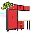 Armadillo Tough Red 6-Piece Garage Cabinet Set with Levelers