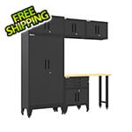 Armadillo Tough Black 6-Piece Garage Cabinet Set with Levelers