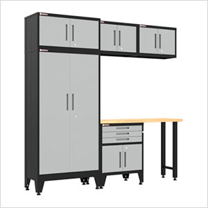 Grey 6-Piece Garage Cabinet Set with Levelers