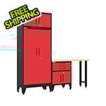 Armadillo Tough Red 4-Piece Garage Cabinet Set with Levelers