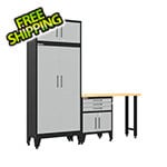 Armadillo Tough Grey 4-Piece Garage Cabinet Set with Levelers