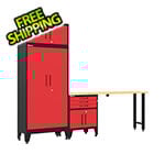 Armadillo Tough Red 4-Piece Garage Cabinet Set with Levelers